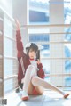 Coser @ 桜 桃 喵 Vol.091: 红色 体操服 (44 photos) P33 No.8d089d